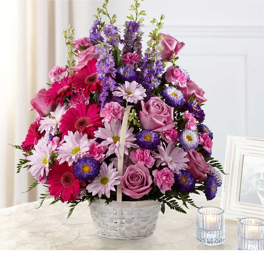 Pastel Peace Basket – SUSPENDED IN TIME FLORAL & PRESERVATION, Syracuse UT