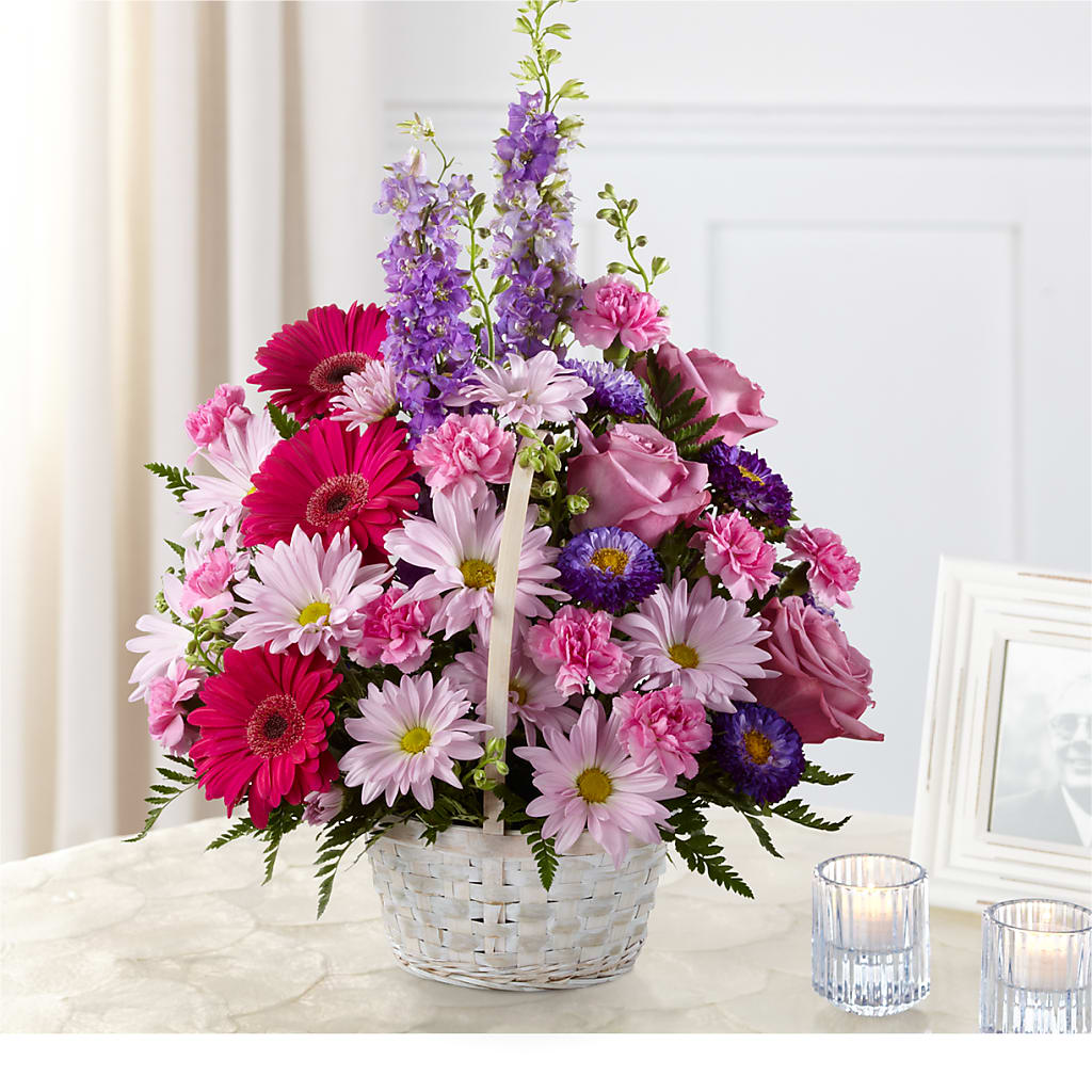 Pastel Peace Basket – SUSPENDED IN TIME FLORAL & PRESERVATION, Syracuse UT