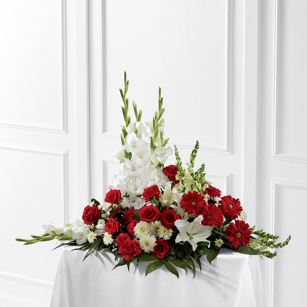 Crimson & White Arrangement – SUSPENDED IN TIME FLORAL & PRESERVATION, Syracuse UT