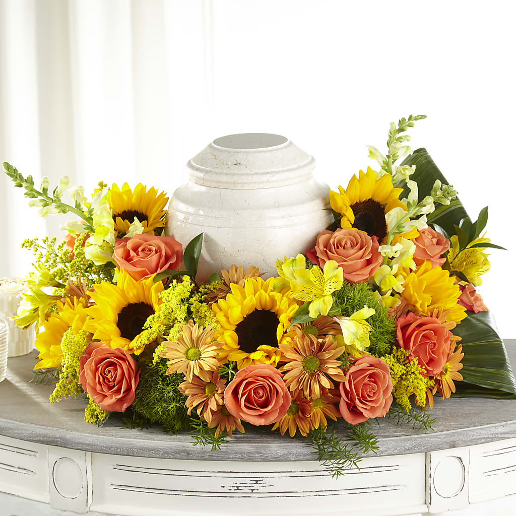 Faithful Sunflower Cremation Adornment – SUSPENDED IN TIME FLORAL & PRESERVATION, Syracuse UT