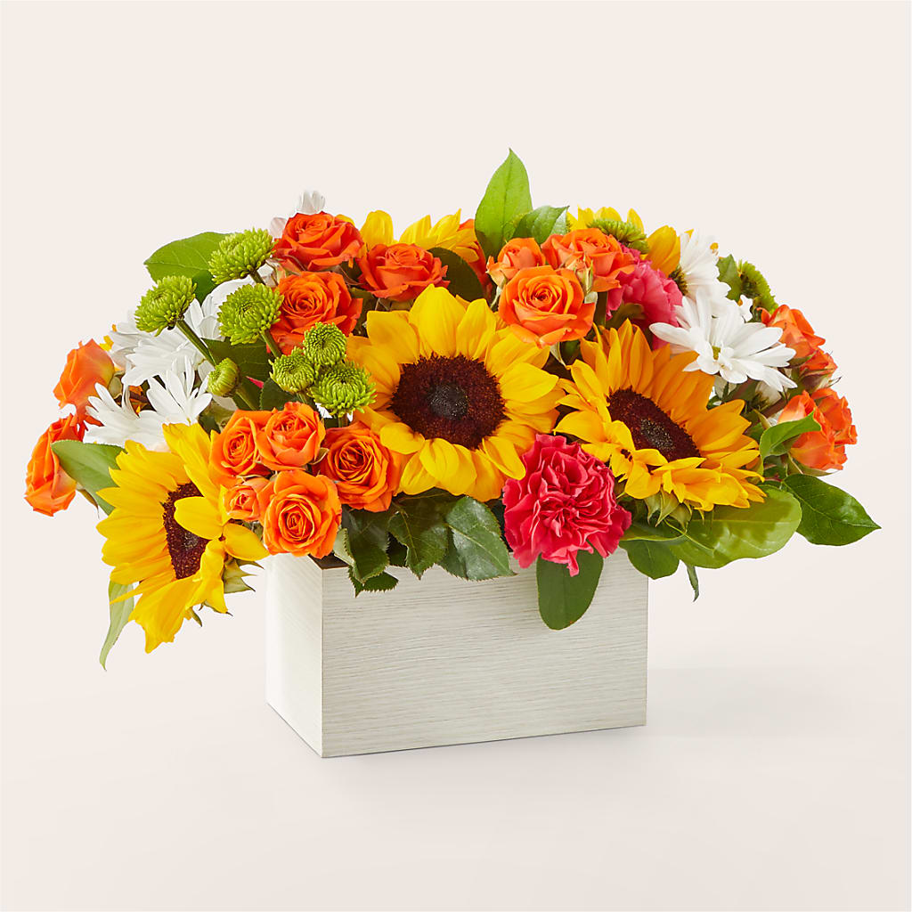 Sun-drenched Blooms Box Bouquet – SUSPENDED IN TIME FLORAL & PRESERVATION, Syracuse UT