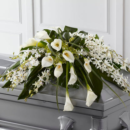 Angel Wings Casket Spray – SUSPENDED IN TIME FLORAL & PRESERVATION, Syracuse UT