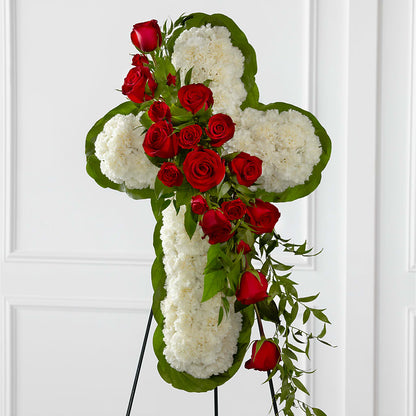 Floral Cross Easel – SUSPENDED IN TIME FLORAL & PRESERVATION, Syracuse UT