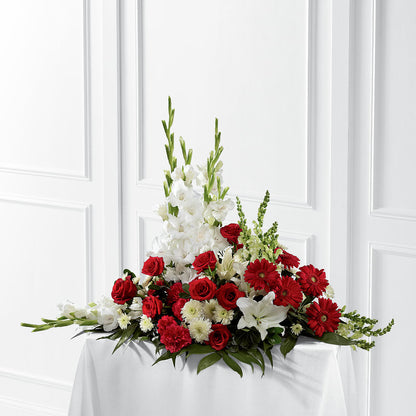 Crimson & White Arrangement – SUSPENDED IN TIME FLORAL & PRESERVATION, Syracuse UT