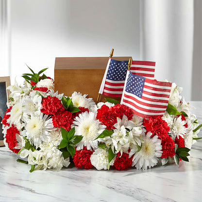 Spirit of Patriotism Cremation Adornment – SUSPENDED IN TIME FLORAL & PRESERVATION, Syracuse UT